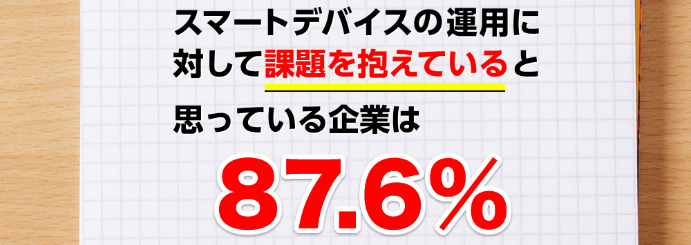 スマートデバイスの運用に対して、課題を抱えていると思っている企業は87.6%